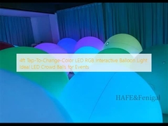 4ft Tap-To-Change-Color LED RGB Interactieve Ballonlicht: Ideale LED Crowd Balls voor Evenementen