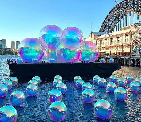 Op maat gemaakte gigantische PVC trouwfeest plafond decoraties levendige opblaasbare spiegelballonnen voor een unieke disco sfeer