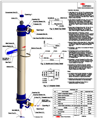 DuPont Ultrafiltratiemodule SFD-2860XP IntegraFlux uf membraanfilter Stroom 204 m3/dag uf membraanmodule