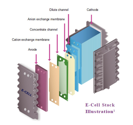 GE E-Cell-3X Stack Industrial Electrodeionisation Stacks Ultrapure Water Edi Module Silica SiO2 < 1,0 Mg/l < 1,0 ppm