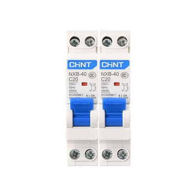 Chint nxb-40 de Miniatuurstroomonderbreker 6~40A, Icn=4500A, 1P+N 18mm van DPN enige module voor het Gebruik van de Kringsbescherming AC230V
